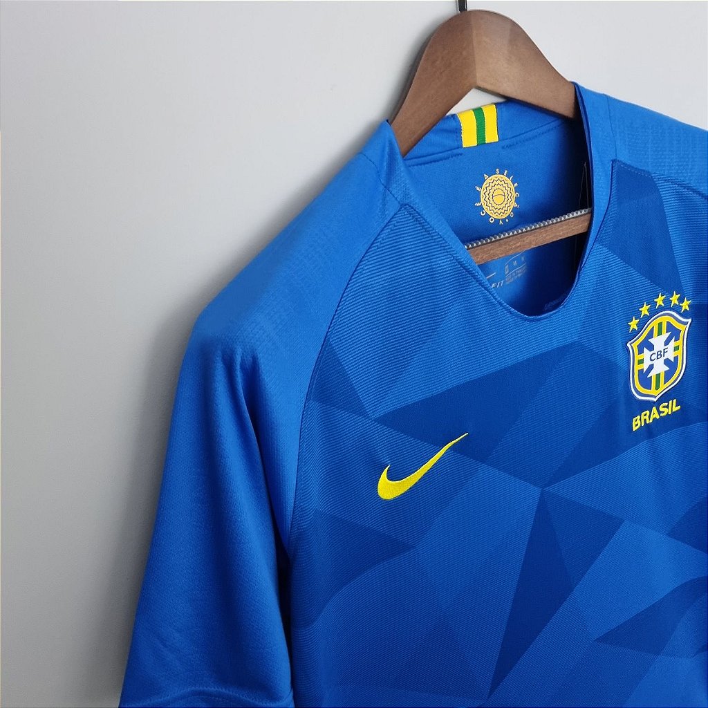 Camisa do Brasil Azul Seleção Brasileira Nike 2018 SN Torcedor - CHUTEIRAS  MEIA ANTIDERRAPANTE CAMISA DE TIME