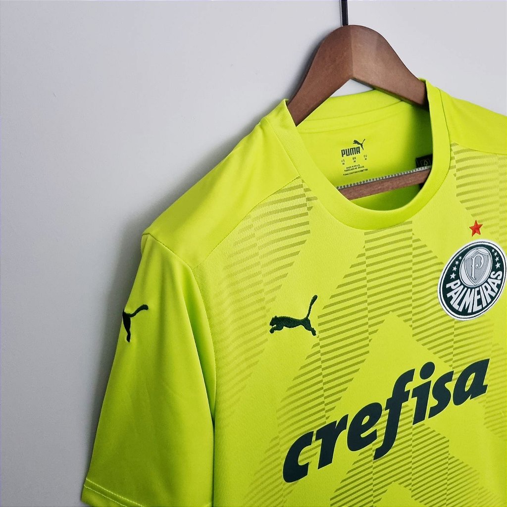Camisa de goleiro do Palmeiras Puma 2022-23 Verde Fluorescente - CHUTEIRAS  MEIA ANTIDERRAPANTE CAMISA DE TIME