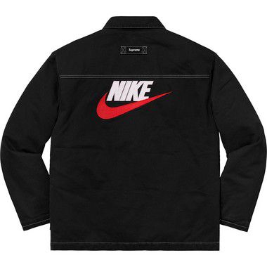 Supreme x Nike Jaqueta Double Zip Quilted Work Preta - Loro