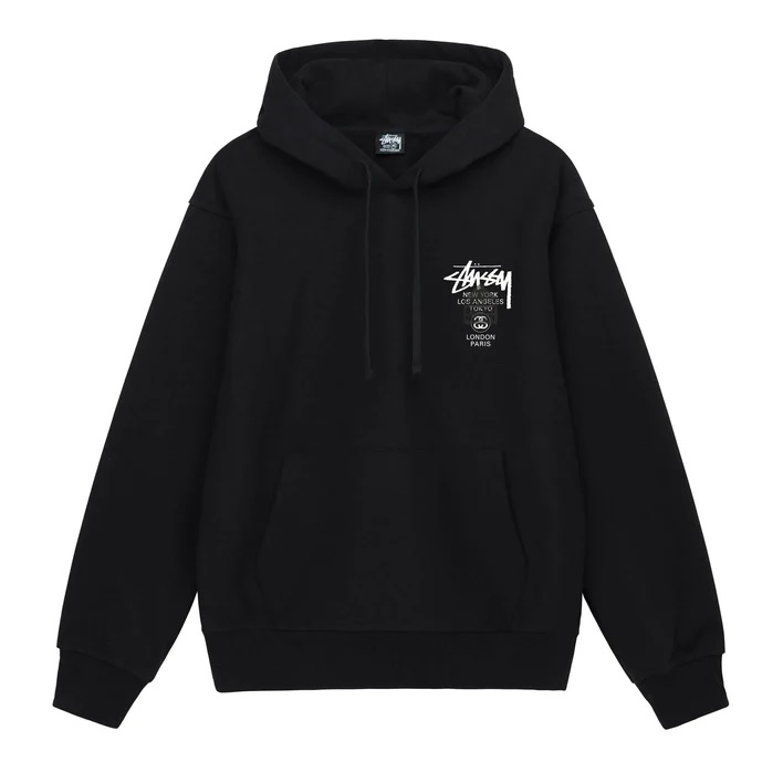 Stussy World Tour Hoodie Black - FW21 - Loro - Itens Exclusivos e