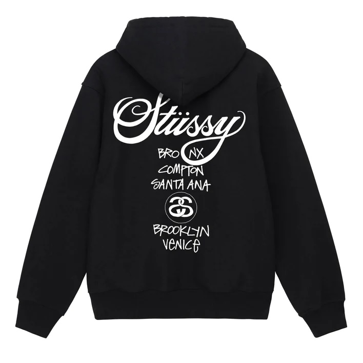 Stussy World Tour Hoodie Black - FW21 - Loro - Itens Exclusivos e