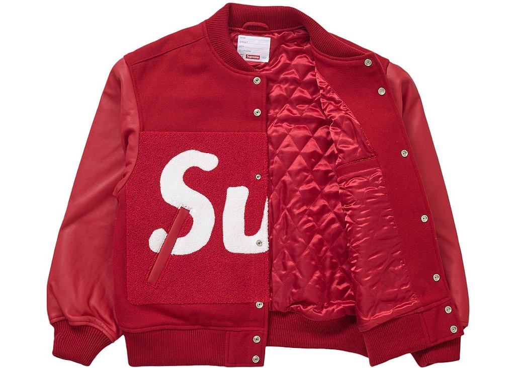 Supreme Big Logo Chenille Varsity Jacket Red - Loro - Itens