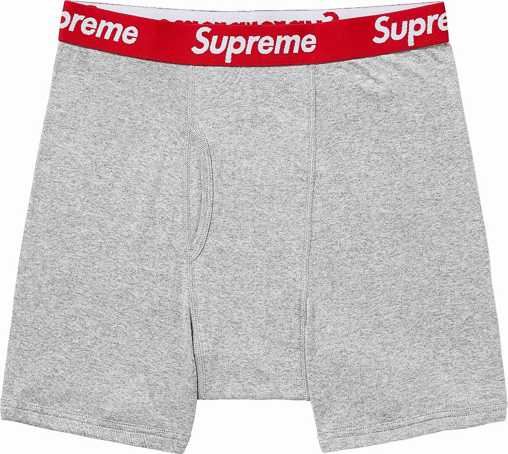 Supreme Hanes Boxer Briefs (2 Pack) Heather Grey - Loro