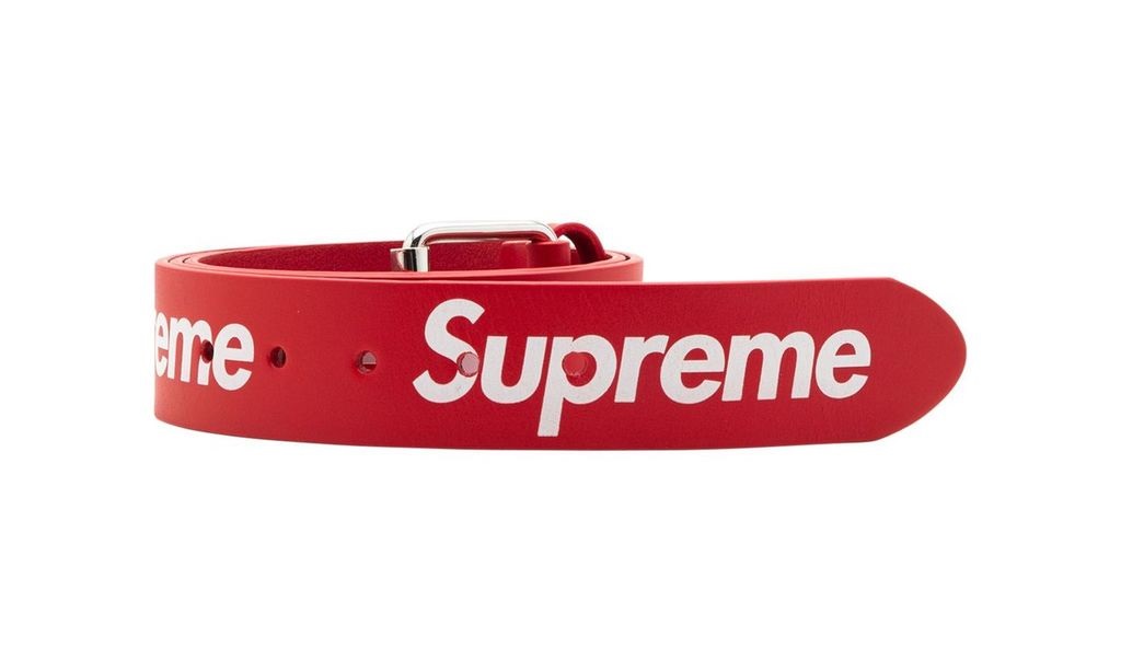 Supreme Repeat Leather Belt Red – N-Hype
