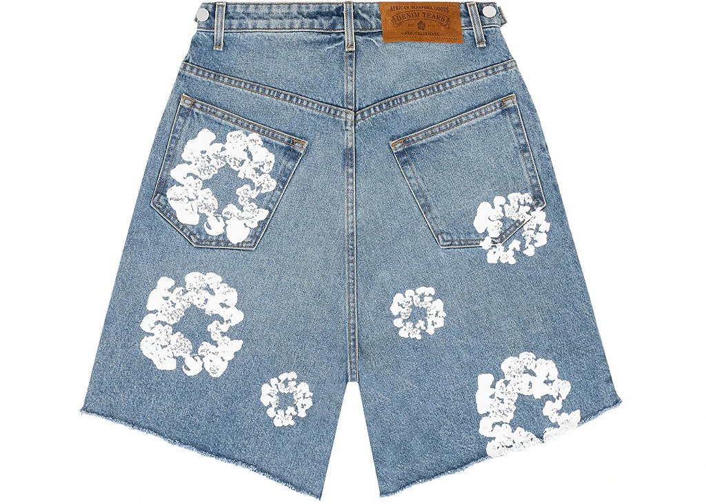 Denim Tears The Cotton Wreath Jeans Short Light Wash - Loro
