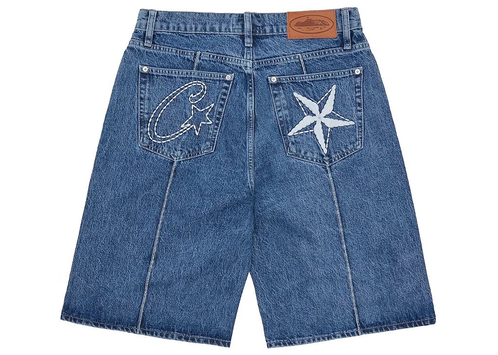 パンツ BELVET star logo denim jorts Star logo rigid Denim Jorts – BELVET