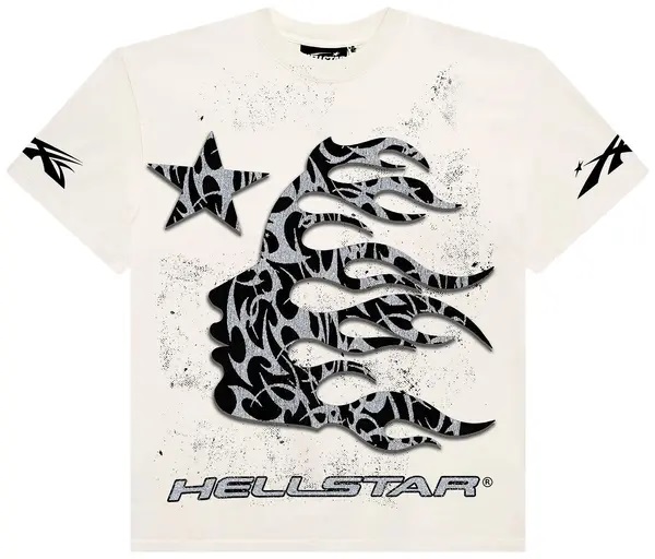 hellstar thorn glitter t-shirt (dirty) White - Loro - Itens