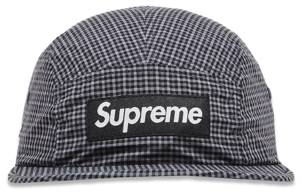 Supreme x Cordura Plaid Camp Cap 'Black' - Loro - Itens Exclusivos