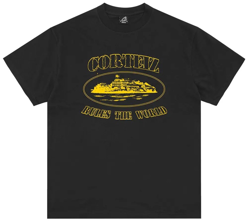 Corteiz OG Alcatraz Tee 'Black/Yellow' - Loro - Itens Exclusivos e