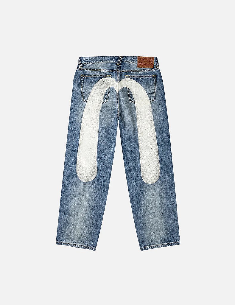 Evisu Ecru Daicock Print Loose Fit Jeans #2038 - Loro - Itens