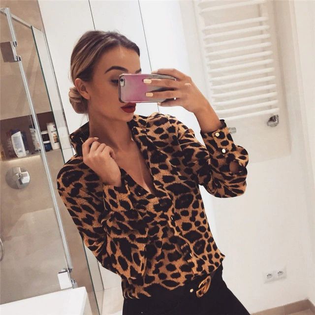 blusa animal print manga longa