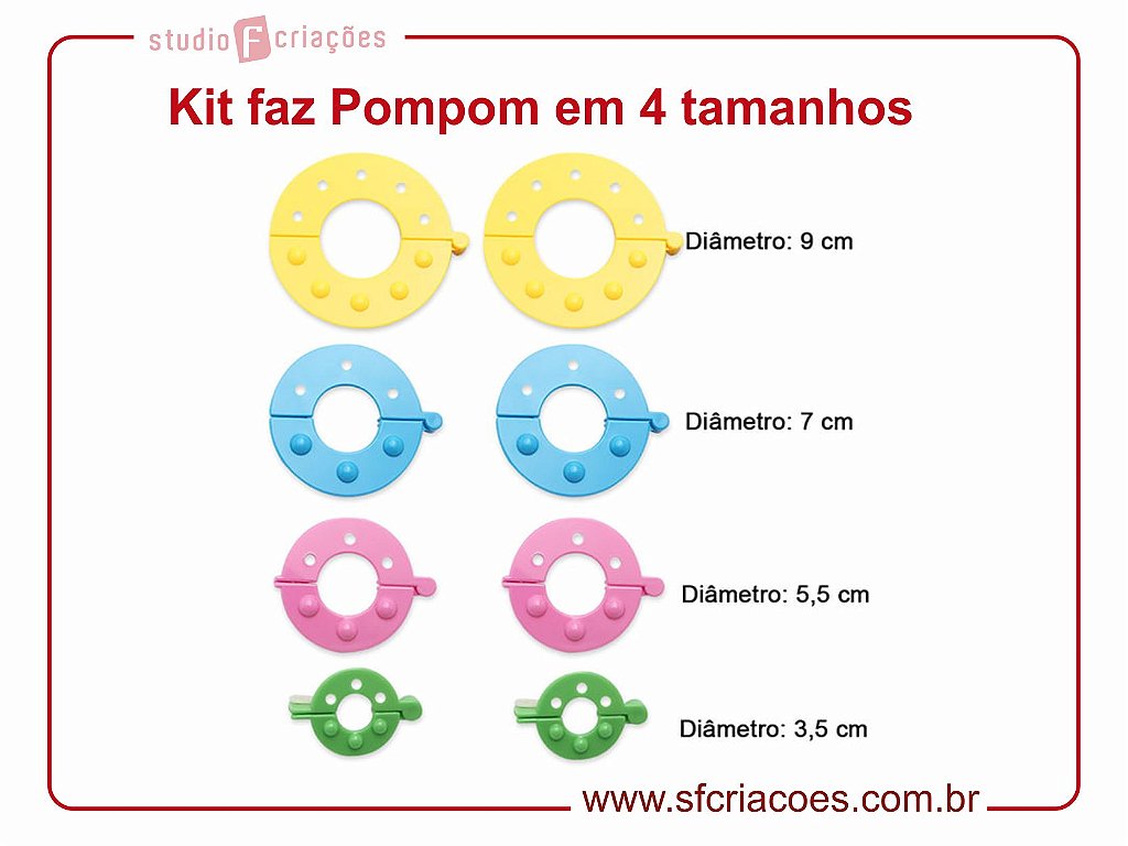 Kit Pompom - Encadernação Mania - Loja de Insumos Para Papelaria e