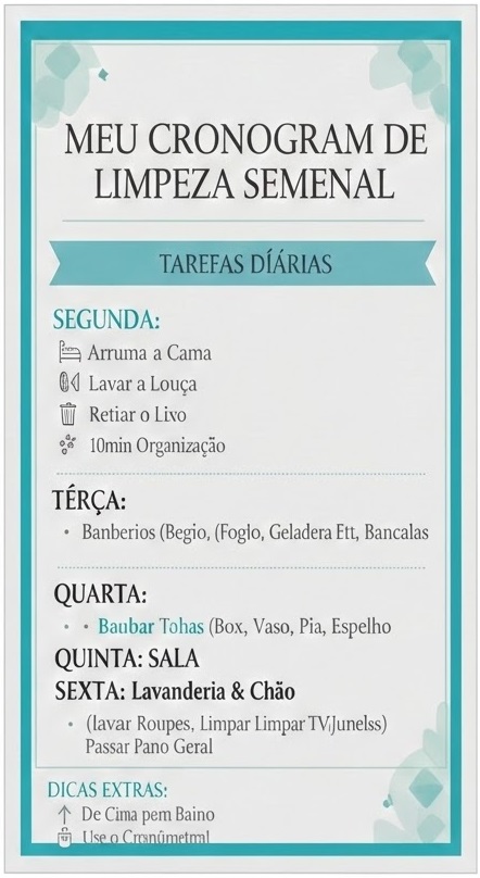 Cronograma de Limpeza Semanal