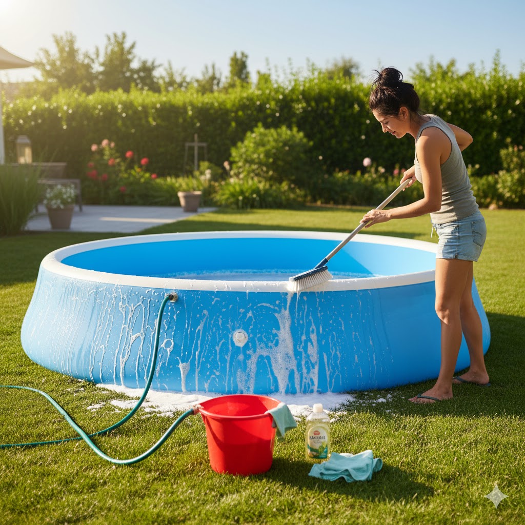 Como limpar piscina de plástico