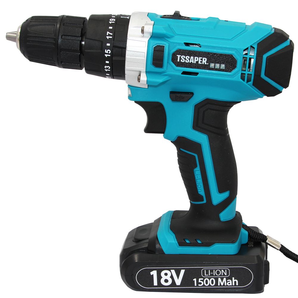 Furadeira Parafusadeira com impacto 3/8 Bateria 18v Com Acessórios