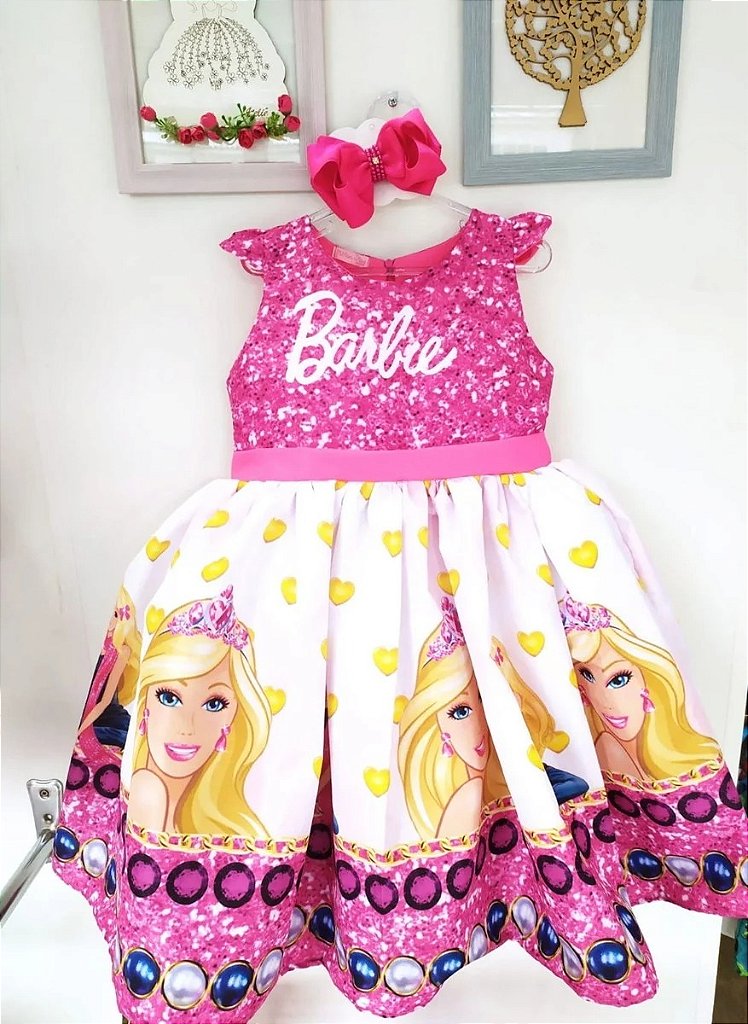 Vestido Infantil Barbie Princesa Luxo Fabuloso Ateliê