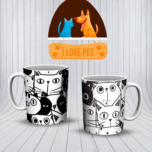 Caneca Gato Gente legal tem gato desenho gato preto