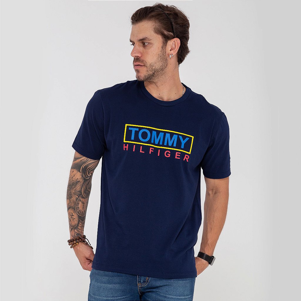 camisa tommy hilfiger azul