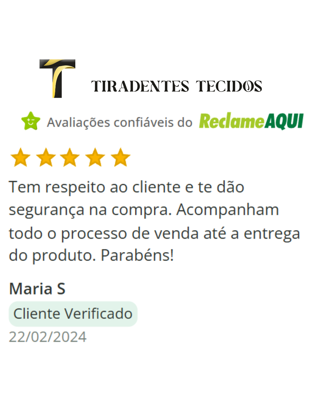 Depoimento cliente Tiradentes Tecidos