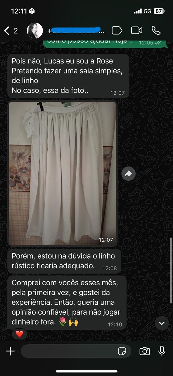Depoimento WhatsApp Tiradentes Tecidos