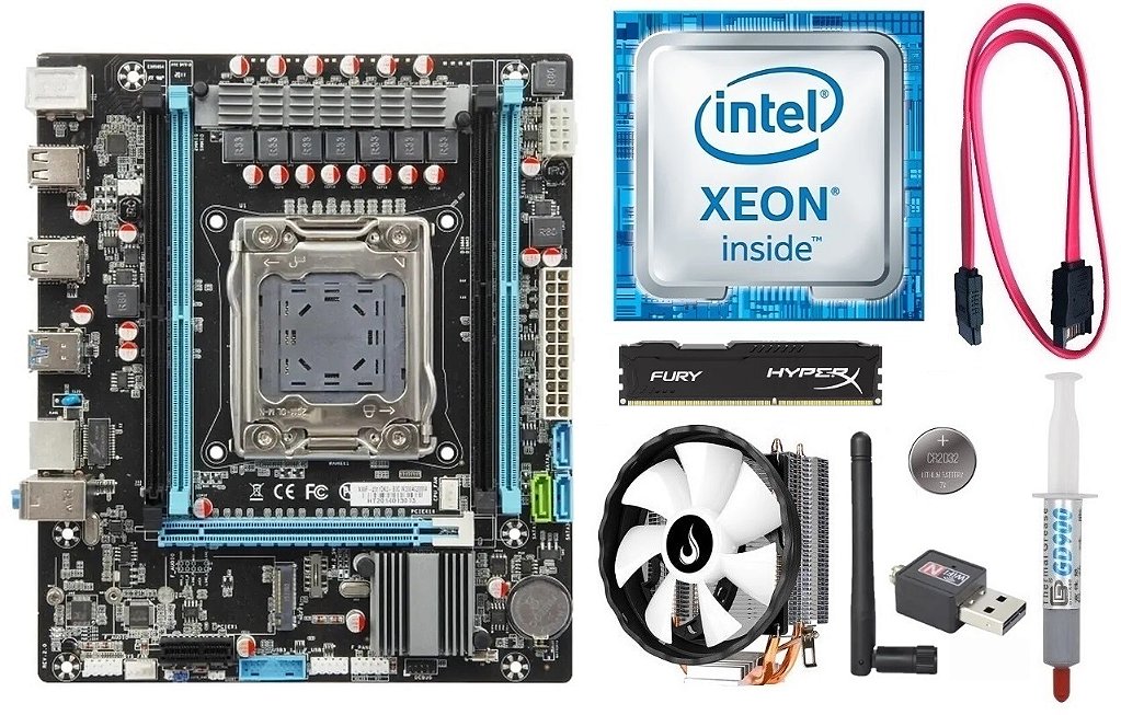 Kit Gamer X99 com Xeon E5 2670v3, 16GB DDR4, Cooler, Wi-Fi – Combo