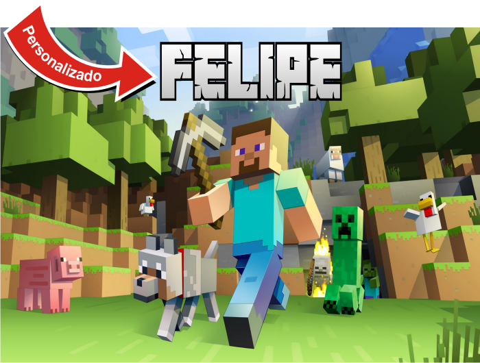 Adesivo de Parede Minecraft - NOME PERSONALIZADO - Adesivos de Box, Parede,  Decoração em Geral