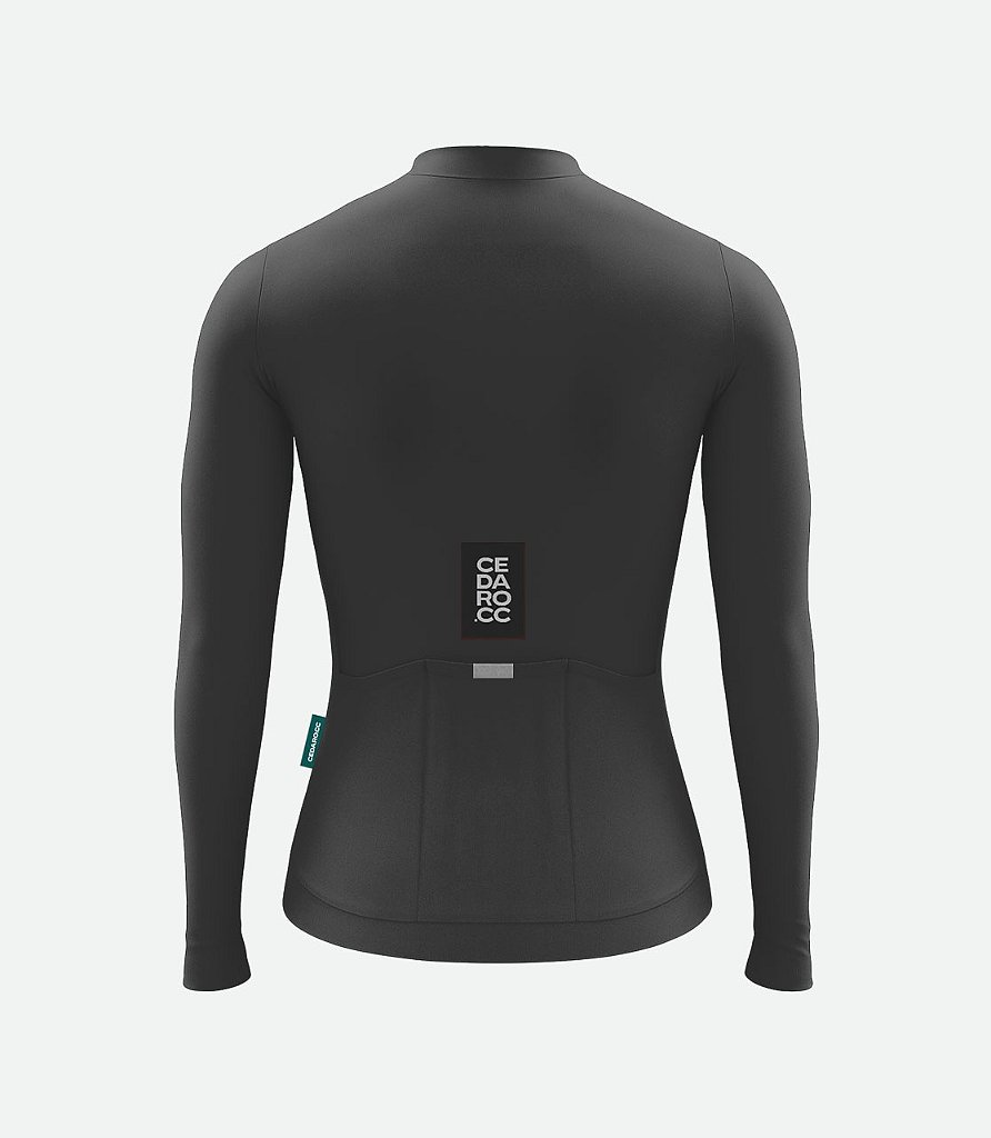 Jersey Poliamida Manga Longa Preto Feminina - cedaro.cc
