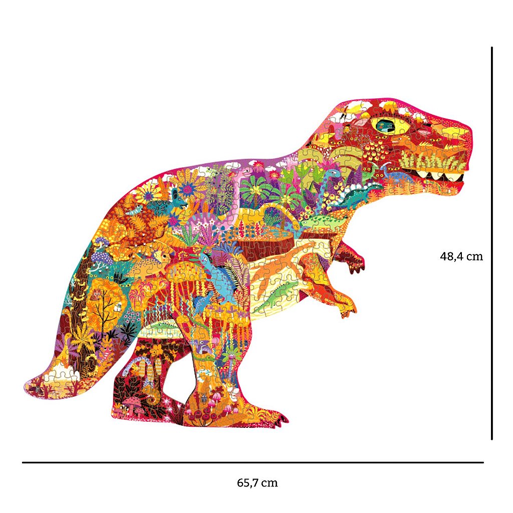 Quebra - cabeça Dinossauro 30 Peças Madeira Pais e Filhos