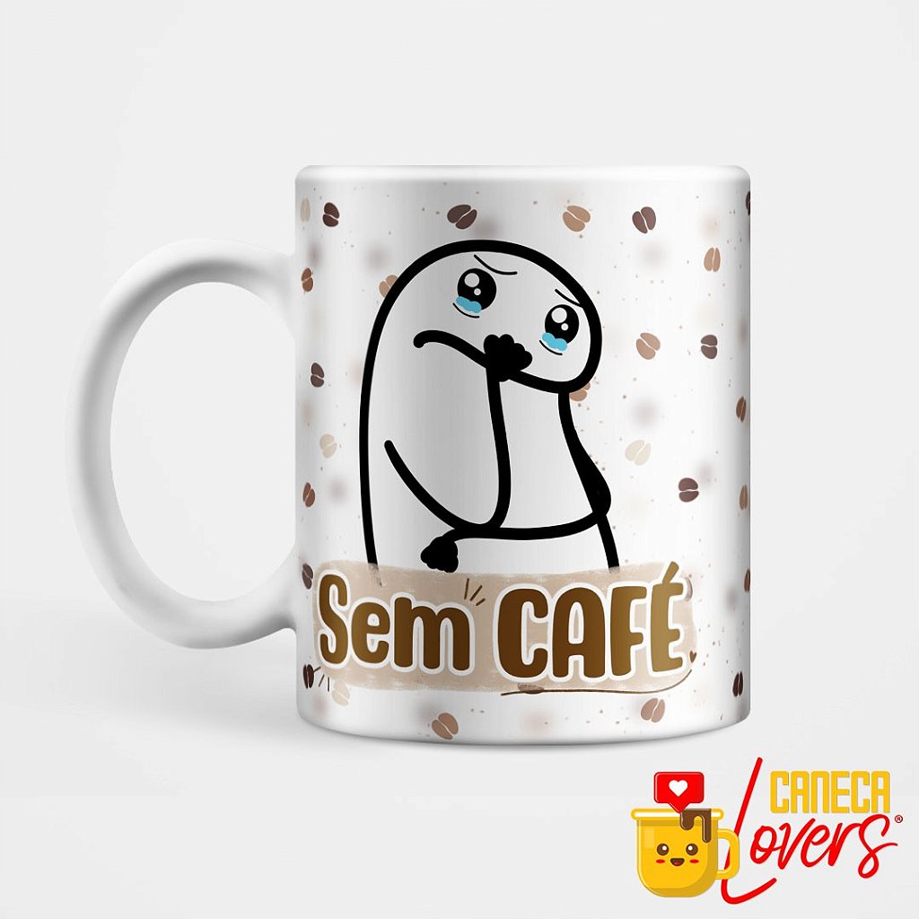 Caneca Flork Meme Com Café, Sem Café