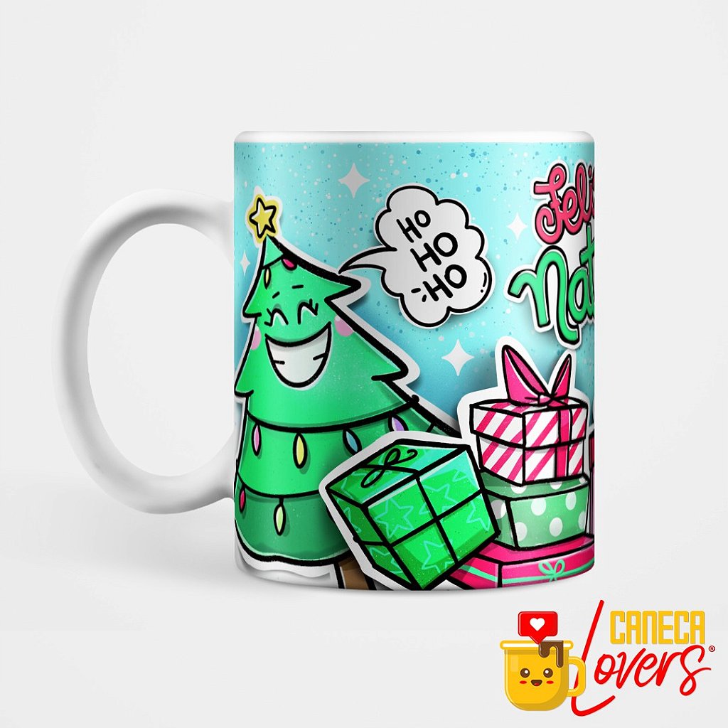 Caneca Ho Ho Ho Feliz Natal Papai Noel