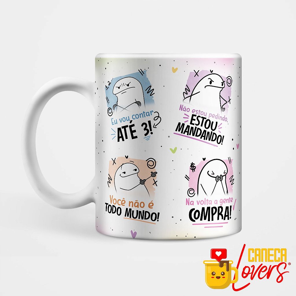 Caneca Flork meme divertida mae na volta a gente compra - Branco