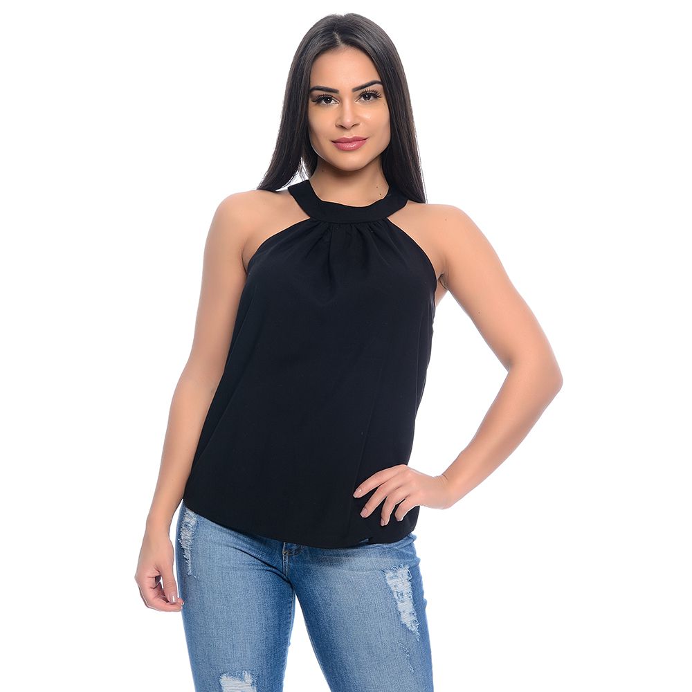 blusa com gola americana