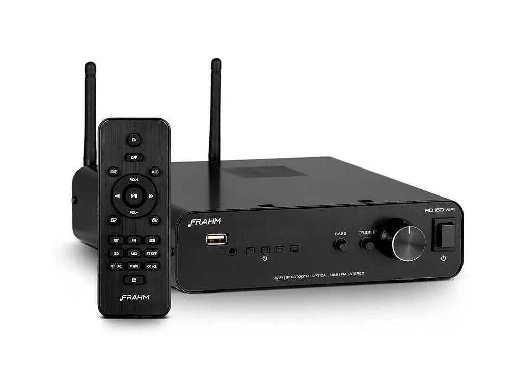Amplificador Receiver Para Som Ambiente WIFI USB RD160 FRAHM