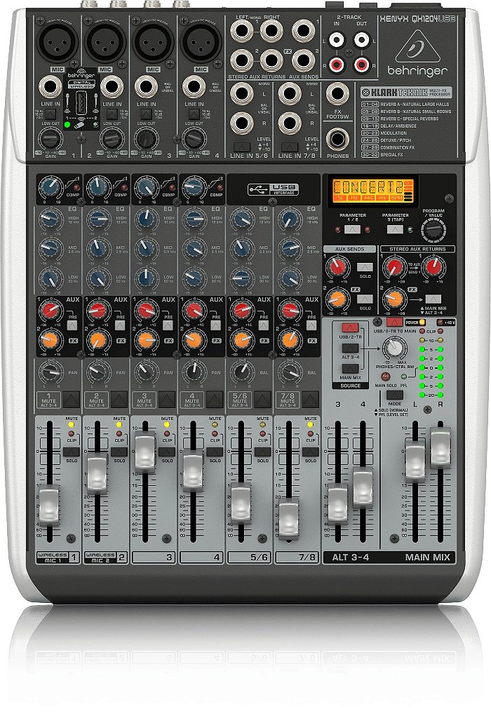Mesa de Som Analógica 12 Entradas XENYX QX 1204 USB - BEHRINGER
