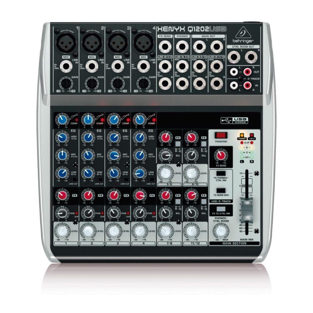 Mesa De Som Analógica Com 12 Canais XENYX Q1202 USB - BEHRINGER