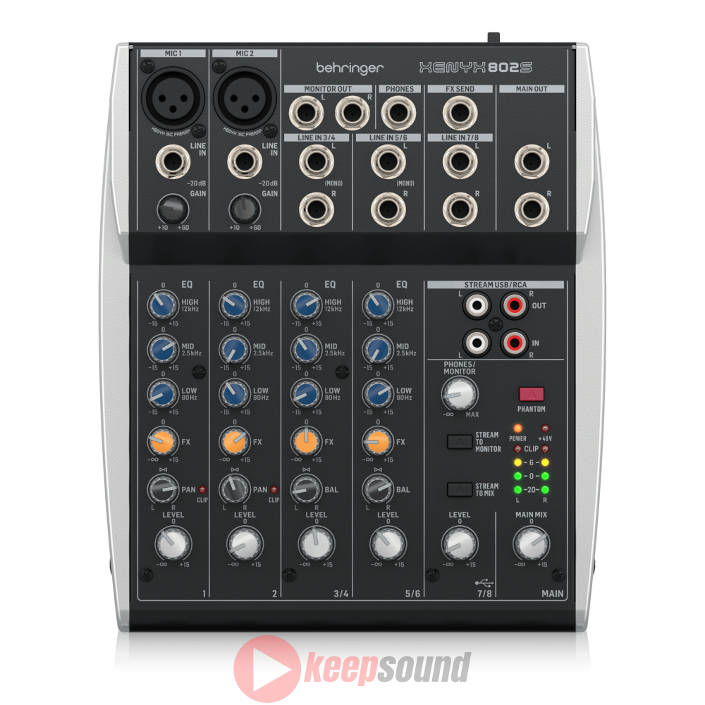 Mesa de Som Analógica 8 Canais XENYX 802S - BEHRINGER - KEEPSOUND