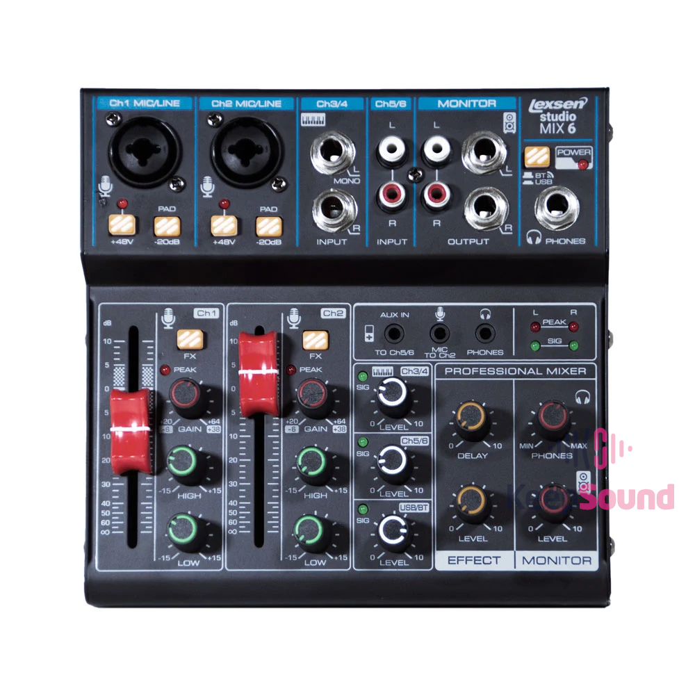 Speak Master シリーズ 1-6 セット Mesa de Som de 6 canais Com Interface STUDIO MIX 6 - LEXSEN