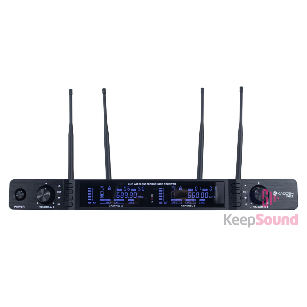 Microfone Duplo Profissional de Mão Sem Fio K-622M - KADOSH
