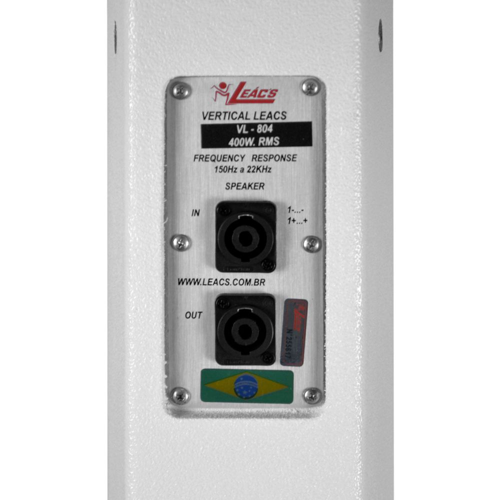 Caixa Coluna Vertical Passiva Branca 400W VL 804 - LEACS