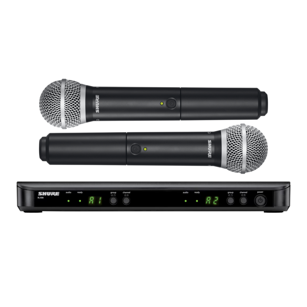 Microfone Duplo Sem Fio Shure BLX288BR/PGA58 - Qualidade