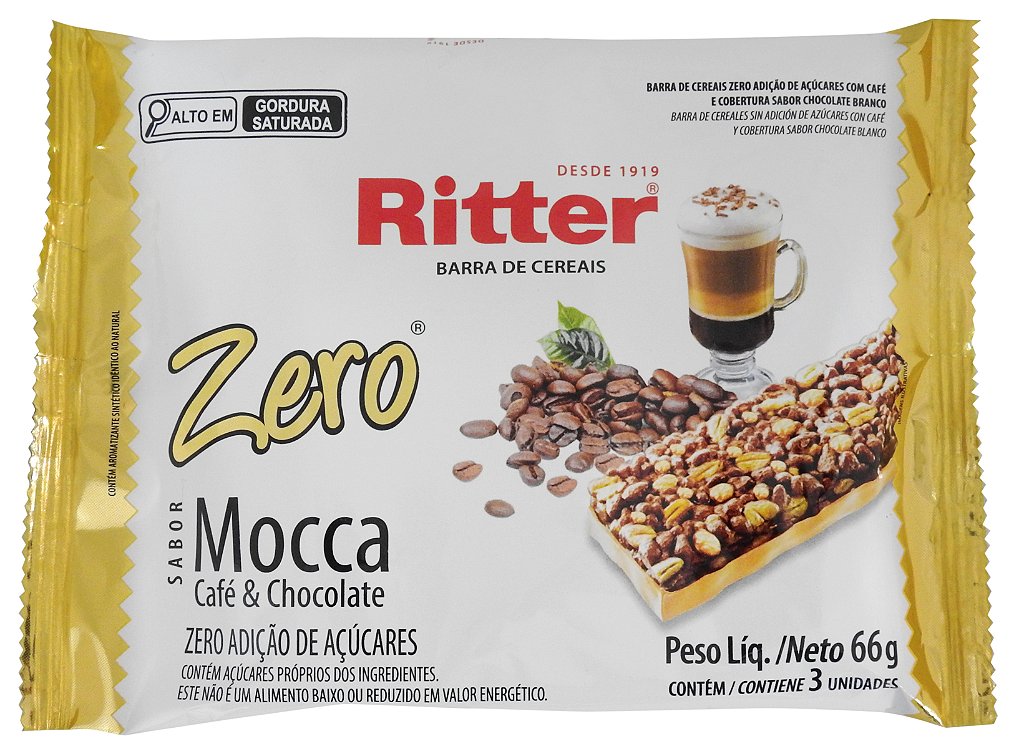 BARRA DE CEREAL ZERO AÇÚCAR MOCCA CAFÉ E CHOCOLATE BRANCO ZERO