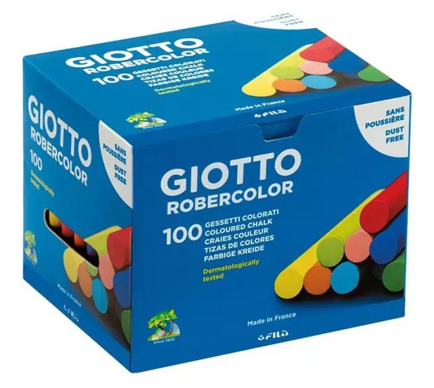Giz Escolar Colorido Robercolor com 100 unidades - Giotto - Artes