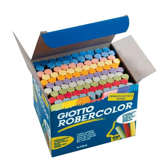 Giz Escolar Colorido Robercolor com 100 unidades - Giotto - Artes