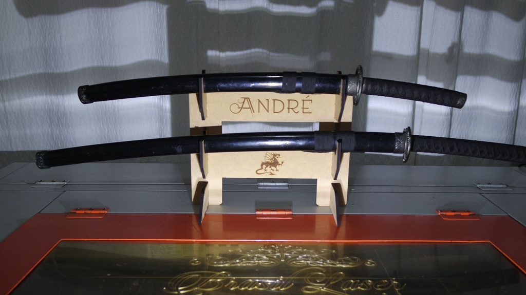 Suporte Duplo Espadas Samurai Katana Wakizashi Tanto Personalizado