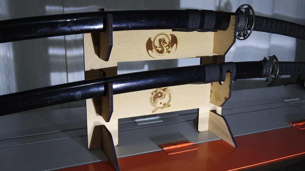 Suporte Duplo Espadas Samurai Katana Wakizashi Tanto - Brasillaser