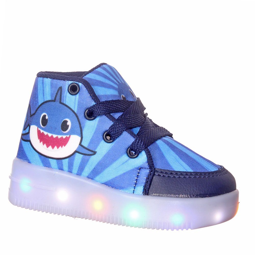 Tenis Luz De Led Infantil masculino Botinha Bebe Tubarão Loja de