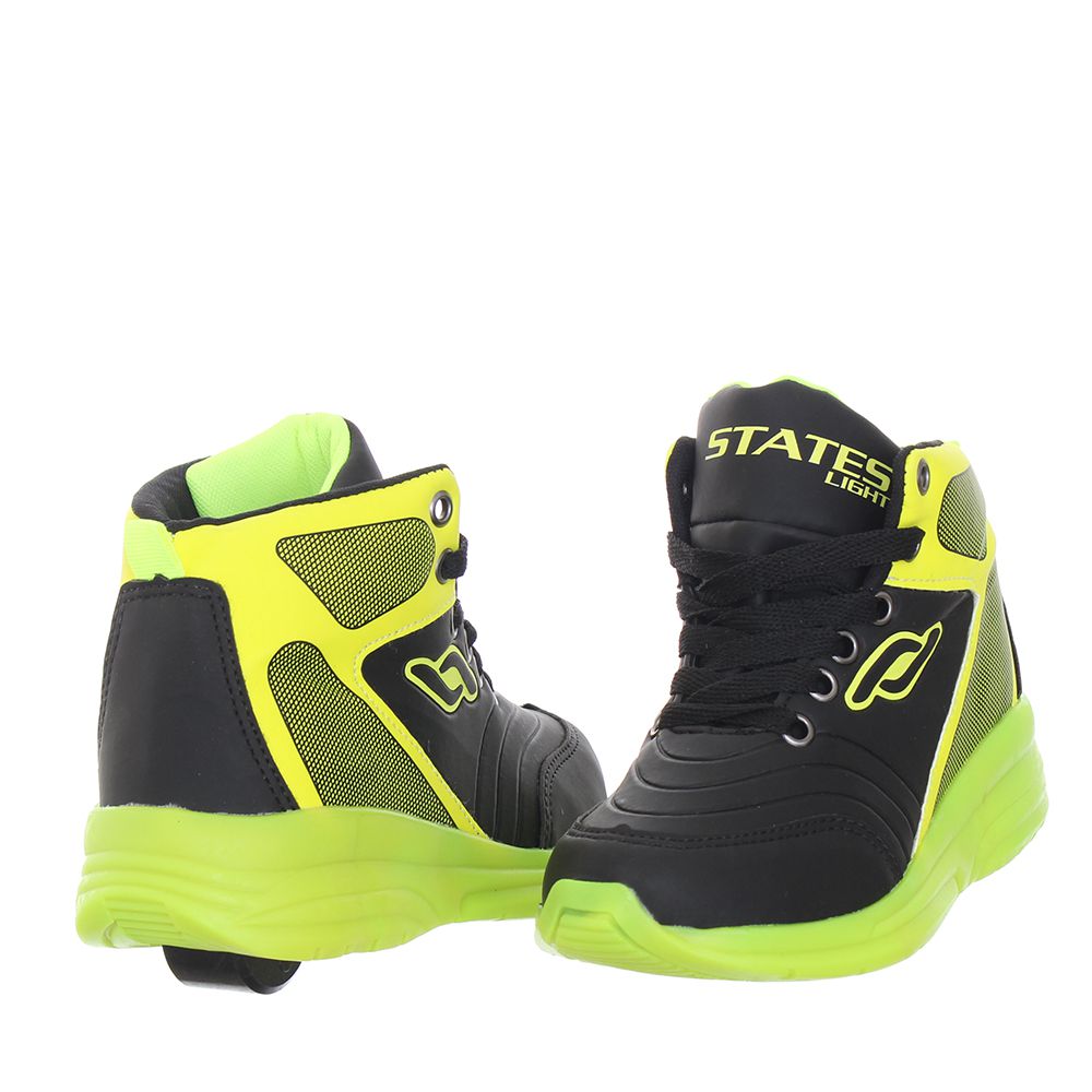 Tenis de rodinha com led infantil masculino preto e verde Loja