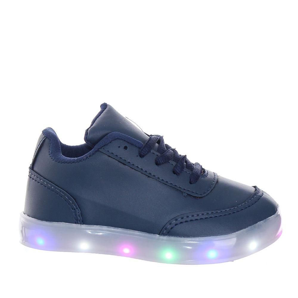 Tenis Infantil Luminoso Com Luzinha Led Menino Azul Marinho Loja