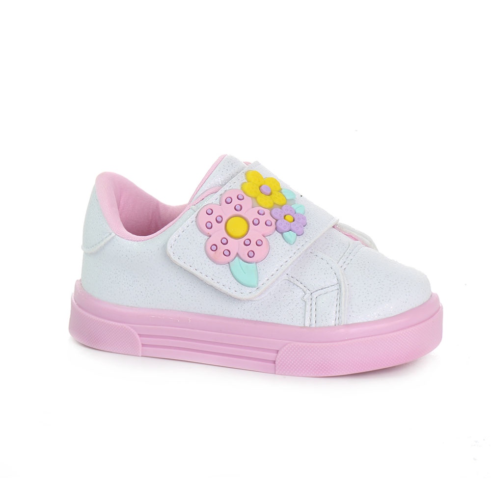 tenis sapato calçado infantil de menina criança florzinha barato