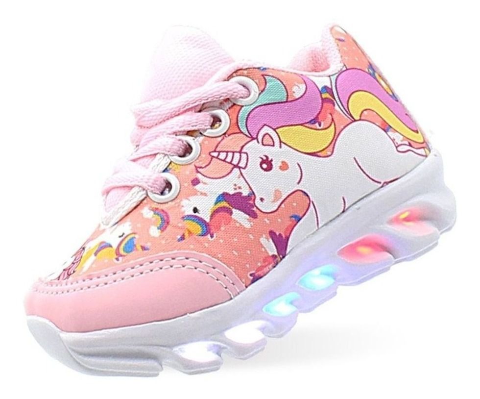 Tenis led infantil feminino unicornio Loja de Calçados Infantis
